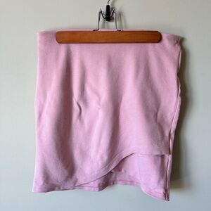 Aritzia Talula Primrose Faux  Wrap Bodycon Mini Skirt Light Pink Size Large